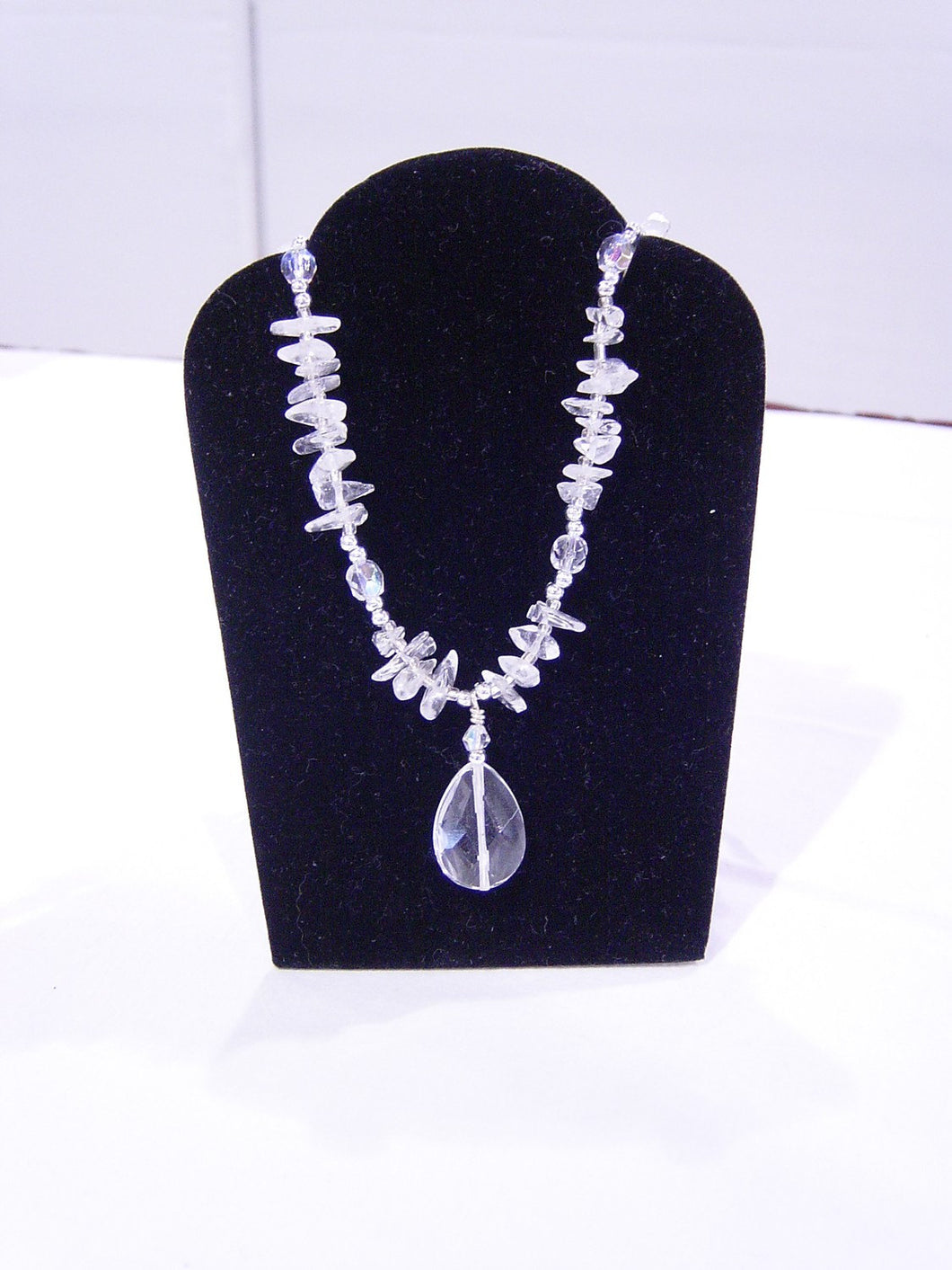 Quartz Crystal Necklace with Earrings