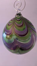 Load image into Gallery viewer, Purple &amp; Green Blown Glass Ornament
