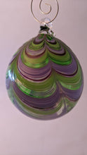 Load image into Gallery viewer, Purple &amp; Green Blown Glass Ornament
