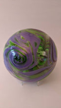 Load image into Gallery viewer, Purple &amp; Green Blown Glass Ornament
